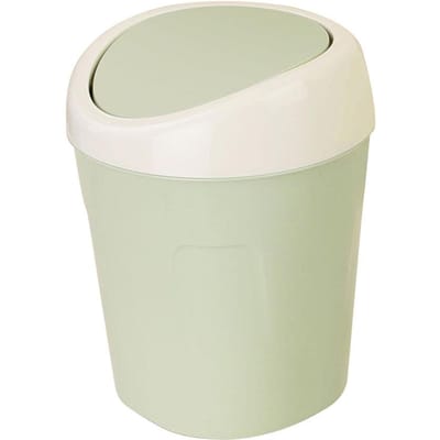Plastic Mini Desktop Afval Prullenbak met Deksel Draagbare Tafel Opbergcontainer(Groen) groen