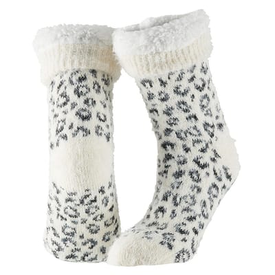 Dames huissok - Fake bont - Wit - 36/41