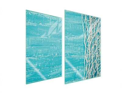 TMK ArtDeko - Schilderserie - Turkis Glazen Beschermplaat - 2x35x52 cm - Veilige en Duurzame Bescherming