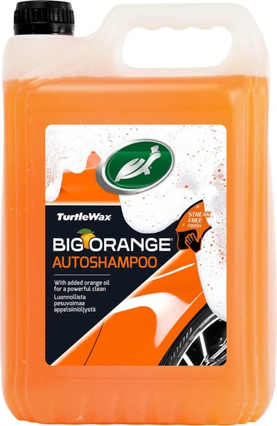 Turtle Wax Big Orange Auto Shampoo - Verwijdert snel vuil en viezigheid – Geeft schitterende glans – Streepvrij resultaat - 5 Liter