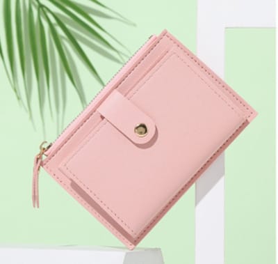 Pasjeshouder roze - met rits - 8 pasjes - creditcardhouder - mapje voor pasjes - bankpashouder - card holder - card wallet - mannen en vrouwen