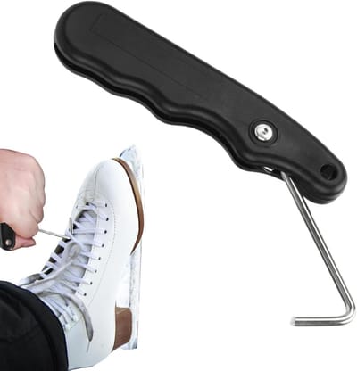 Schaatsen Veterspanner - Skate Lace Tool - Veters Snel Aantrekken - Antislip Handgreep - 9.5 cm Lengte - Zwart