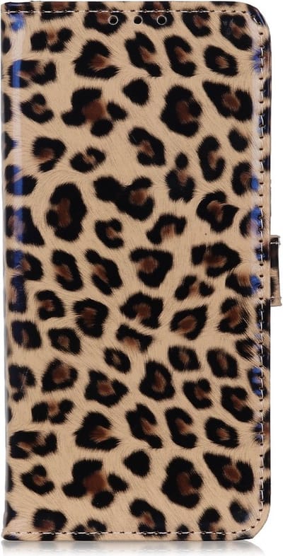 Peachy Luipaard hoesje panter wallet bookcase geschikt voor iPhone 11 Pro - Bruin