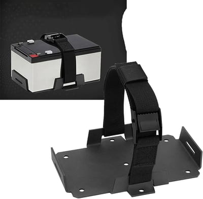 Accubak Aluminiumlegering - Accuhouder Marine - Veilige Batterij Opslag - Verstelbare Bevestigingsband - Voor 12V 6-15AH