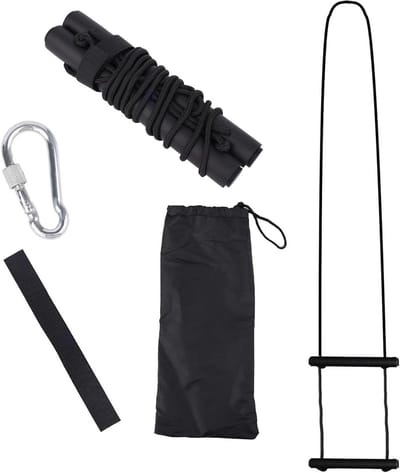 Boot Touwladder - Instap Hulp - Veilig Instappen - Draagbaar Opvouwbaar - 165 cm - Zwart
