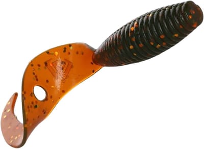 8 x Mikado Twister Softbait rubberen vissen bijvangers 51 mm MOTOROIL Gold Drop Shod