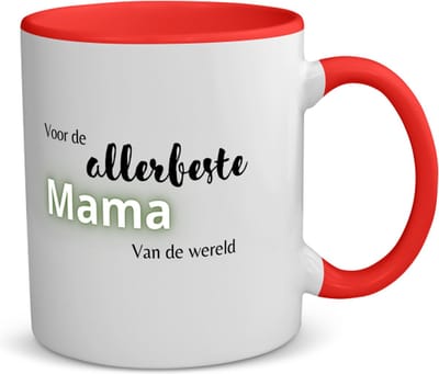 Akyol - voor de allerbeste mama van de wereld koffiemok - theemok - rood - Mama - de beste moeder - moeder cadeautjes - moederdag - verjaardagscadeau - verjaardag - cadeau - geschenk - kado - gift - moeder artikelen - 350 ML inhoud