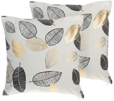 LOTUS - Sierkussen set van 2 - Wit - 45 x 45 cm - Katoen