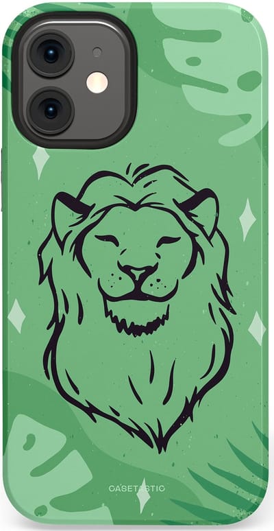 Casetastic hoesje geschikt voor Apple iPhone 12 Mini - Dubbellaagse bescherming - Trots in de jungle - Fashion Case - Mintgroen