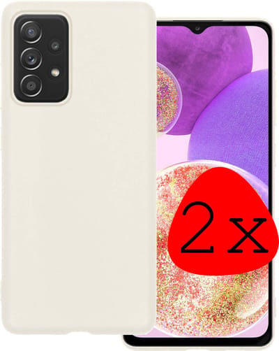 Hoesje 2 Stuks - Geschikt voor Samsung Galaxy A23 - Sterk & Shockproof - Case Siliconen - Back Cover - Telefoon Hoes - Wit