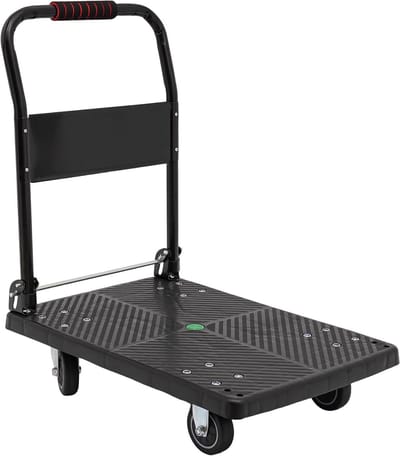 Platformwagen Inklapbaar - Transportwagen Rolwagen - Zware Goederen Verplaatsen - Stille TPR Wielen - 150 kg Laadvermogen - Zwart