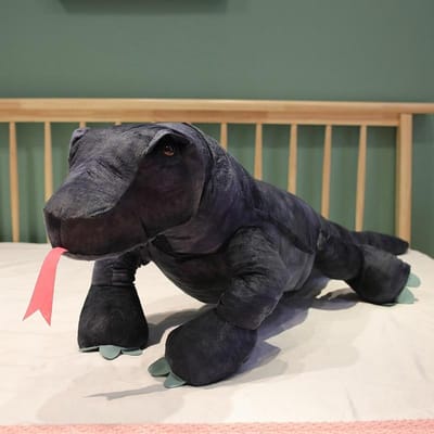 1 st 40 /60 /80 cm Simulatie Komodo Draak Pluche Speelgoed Levensechte Hagedis Poppen Gevulde Zachte Dieren Kussen Creatief Cadeau Voor Jongens Kinderen 40cm black