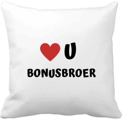 Akyol - love u bonusbroer Kussen hoes - Broer - de liefste broer - verjaardag - cadeautje voor broer - broer artikelen - kado - geschenk - 40 bij 40 cm