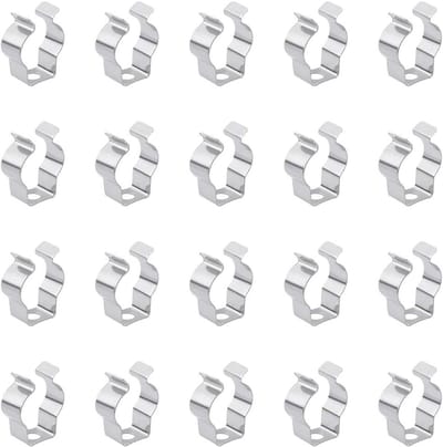 MK Stoer -LED-lichtsokkel - gereedschapsstandaard - clips - veer - badstof - U-vormige clips - houderhouder - bevestigingsclips - ijzeren kabelclips - montageclips - houderclips - geschikt voor LED-verlichting - set van 80 stuks.
