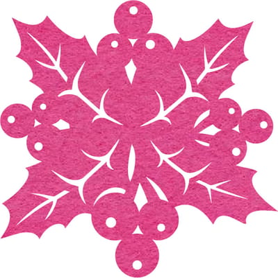 Kerstbes 2 vilt onderzetter - Fuchsia - 6 stuks - 10 x 10 cm - Tafeldecoratie - Glas onderzetter - Cadeau - Woondecoratie - Tafelbescherming - Onderzetters voor glazen - Keukenbenodigdheden - Woonaccessoires - Tafelaccessoires
