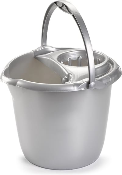 PlasticForte Dweilemmer - 15 liter - zilver grijs - mopemmer - 38 cm