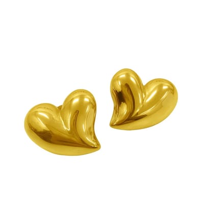 Luxxie hart oorbelletrendy oorbellen -stainless steel-statement oorbellen-hart oorknopjes goud-kado voor haar