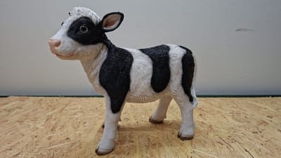 Kalf staand beeld - Koe - Dieren - Boerderij - Decoratie - Woonaccessoires - 28cm Hoog