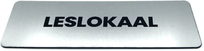 Deurbordje met tekst Leslokaal - Formaat 150 x 50 mm x 1,6 mm - Incl. plakstrip | Geborstelde RVS-look toplaag | Gratis Verzending | Decoporta