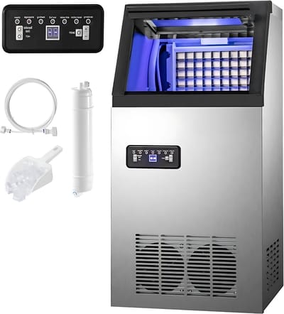 Ijsblokjesmachine Deluxe - Kubus Ijsmachine 25kg/24uur - Commerciële Ijsklontjes Ijsmaker