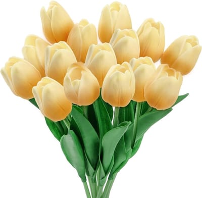 15 Stuks Kunstmatige Tulpen van PU met Real Touch, 34 cm - Perfect voor Bruiloft, Thuisdecoratie en Feestjes