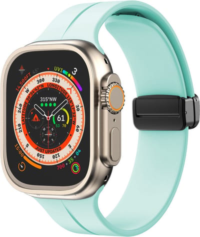 Siliconen bandje - geschikt voor Apple Watch 1/2/3/4/5/6/7/8/9/10/11/ SE (1,2,3) met maat 38 mm / 40 mm / 41 mm en 42 mm (Watch 10/11) - mint