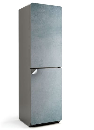 Wallfluent Koelkaststickers - Fijne muurtextuur Koelkast Folie - 60 cm x 205 cm - Blauw Koelkaststickers - Koelkast Wrap - Koelkast Opknappen Sticker - Waterdichte Koelkast Sticker - Koelkast Design
