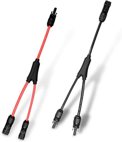 Zonne-energie Y-connector parallel PV-systeem 1Y2 MMF/FFM 30 cm