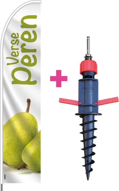 Beachflag - Verse Peren - Vlag + Grondboor + Rotator + Hengelsysteem + Draagtas - Actievlag.nl