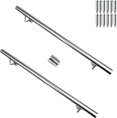 Roestvrijstalen Trapleuning - Wandleuning Reling - Veilig Traplopen - Hoog Draagvermogen - 180 cm - Zilverkleurig