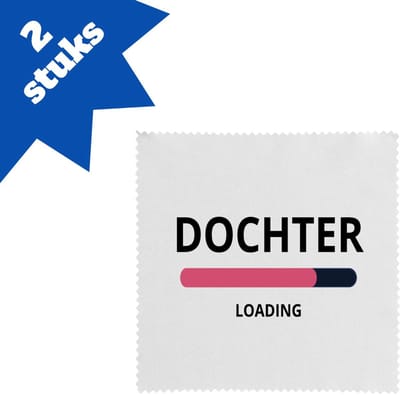 Akyol - dochter loading brillendoekjes - Dochter - ochtendkoffie laden - verjaardagscadeau - verjaardag - cadeau - cadeautje voor dochter - dochter artikelen - kado - geschenk - gift - 17,8 bij 17,8 cm - 2 stuks