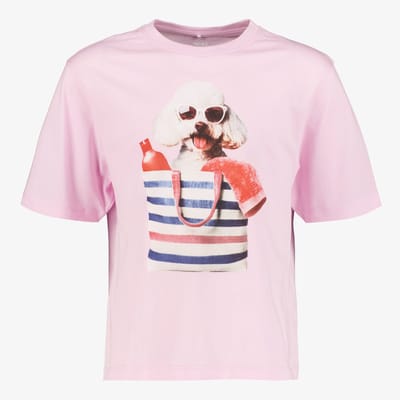Name It meisjes T-shirt met zomers opdruk roze - Maat 98