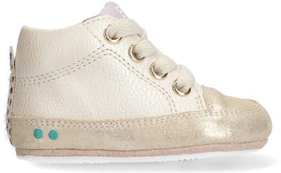 BunniesJR Zukke Zacht Meisjes Babysneakertjes - Beige/Goud - Leer - Veters