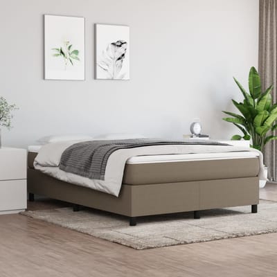 vidaXL - Boxspring - bed - stof - taupe - 140x190 - cm