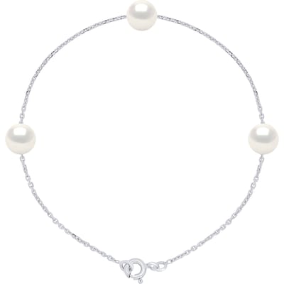 Armband 3 Echte Gecultiveerde Zoetwaterparels Rond 7-8 mm