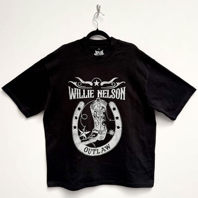 Willie Nelson - Outlaw Heren T-shirt - S - Zwart