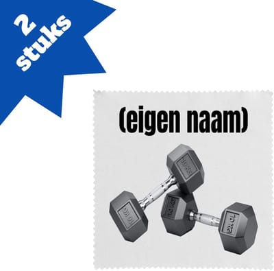 Akyol - 10 kg dumbbells met eigen naam brillendoekjes - Fitness - atleten/sport liefhebbers - sport - gewichten - fitness - verjaardag - cadeau - kado - 17,8 bij 17,8 cm - 2 stuks