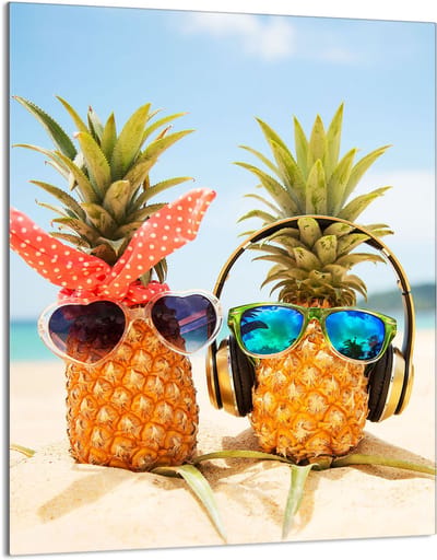 TMK ArtDeko - Ananas Snijplank - 40x52 cm - Glazen Beschermer - Multifunctioneel