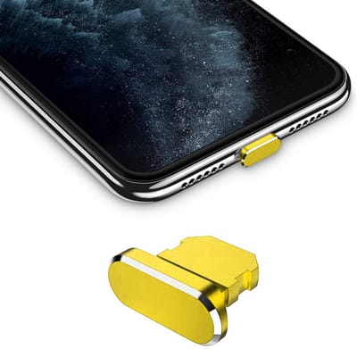 Cadorabo Beschermende Kap Compatibel met Apple-iPhone in GEEL - Stof Beschermende Stop voor het Laden Haven Stofdicht