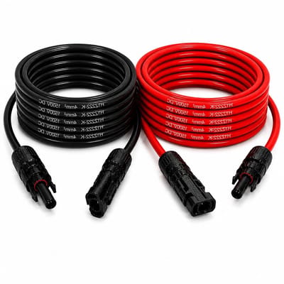 Verlengkabel Zonne-energie - PV Kabel Set - Zonnepanelen Installeren - Hoge Spanning 1500V - 2x6 Meter - Rood Zwart