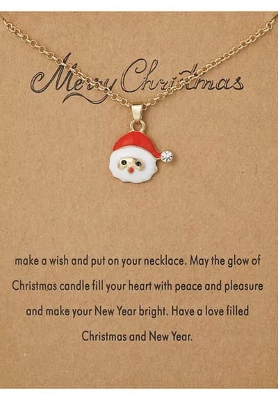 Akyol - Ketting kerstman - Ketting - kerst ketting - kerst- Gift - Cadeau - ketting voor vriend - kerst cadeau - geluks ketting - christmas ketting - make a wish-kerst cadeau-kerst cadeau armband-vriendschaps ketting -best friends ketting - sinterkla