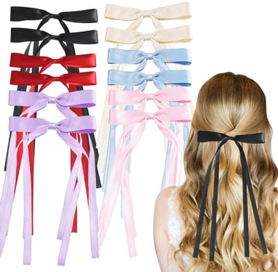 Allecto - Haarstrik - Satijnen Haaraccessoires - Kleurvariaties - Haarspeld - Geschikt voor Vrouwen en Meisjes - 12 Stuks