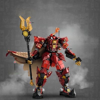 996 stuks Vlam Ridder Mecha Bouwstenen Mecha Karakter Model Baksteen Bureau Decoratie Display Speelgoed Cadeaus 996pcs black