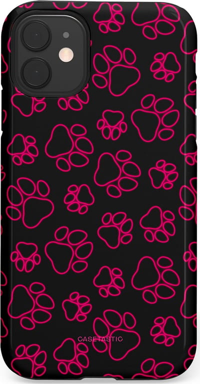 Casetastic Hoesje Geschikt voor Apple iPhone 11 - Stijlvolle Beschermende Duo-layer Case - Neon pootjes
