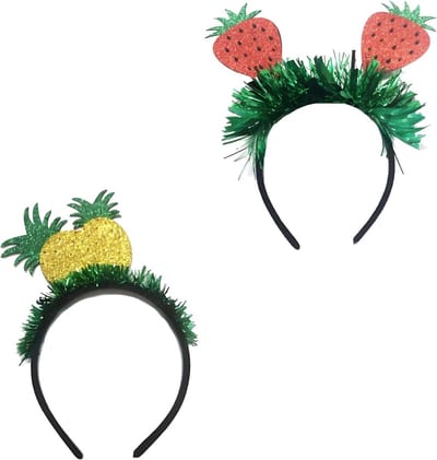 Leuke Fruit Haarbanden Set van 2, Aardbei en Ananas Haaraccessoires voor Feestjes en Verjaardagen