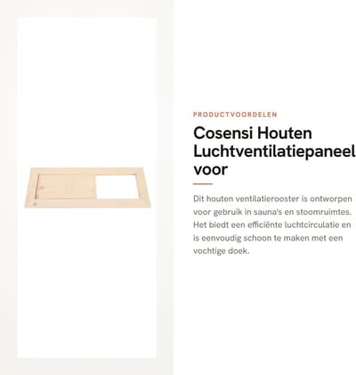 Dailygoods- Luchtventilatiepaneel Hout - Ventilatierooster - Sauna-accessoire - Ventilatie - Milieuvriendelijk - Eenvoudig schoon te maken