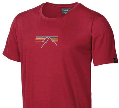 Ivanhoe t-shirt UW Ceasar Sunset voor heren - 100% extra fijne merino wol - Rood