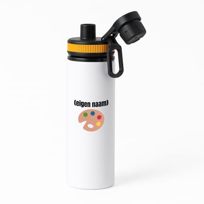 Hacebo® - Verf palet waterfles met draaidop oranje - Kunst - schilders - mensen die houden van schilderen - verjaardagscadeau - verjaardag - cadeau - kado - geschenk - gift - water fles - 850ML