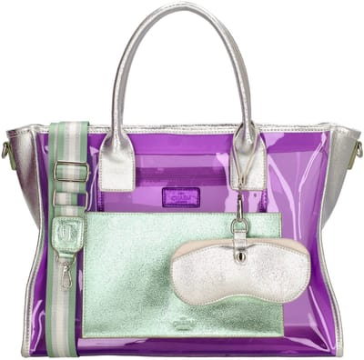 Charm London La Marina Shopper - Schoudertas - Strandtas - Crossbody - Schouderband - Stijlvol - Praktisch - Tote Bag - Dames Tas - Paars