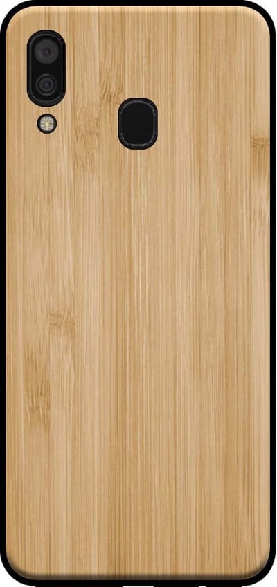 Smartphonica Telefoonhoesje voor Samsung Galaxy A30 met houten look - backcover bamboo kunsthout hoesje - Bruin geschikt voor Samsung Galaxy A30